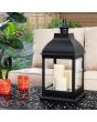 Sunjoy 10 in. Classic Black Battery Operated Decorative Outdoor Lanterns