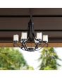 Sunjoy Traditional Outdoor Battery Powered Six-Light LED Chandelier